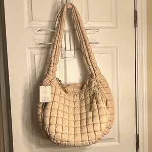 Quilted Cream Shoulder Bag